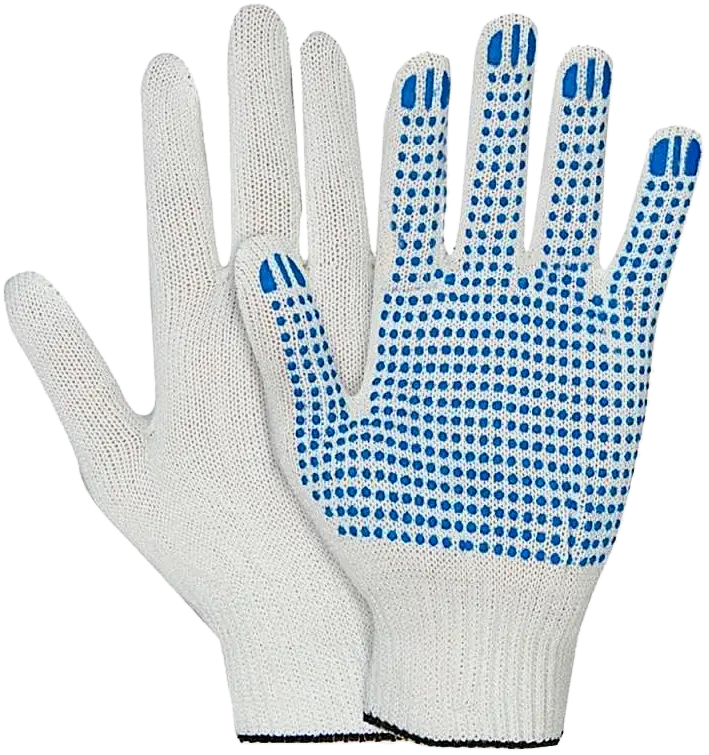 Изображение товара Перчатки ХБ с ПВХ точкой 3 пары для работы и защиты