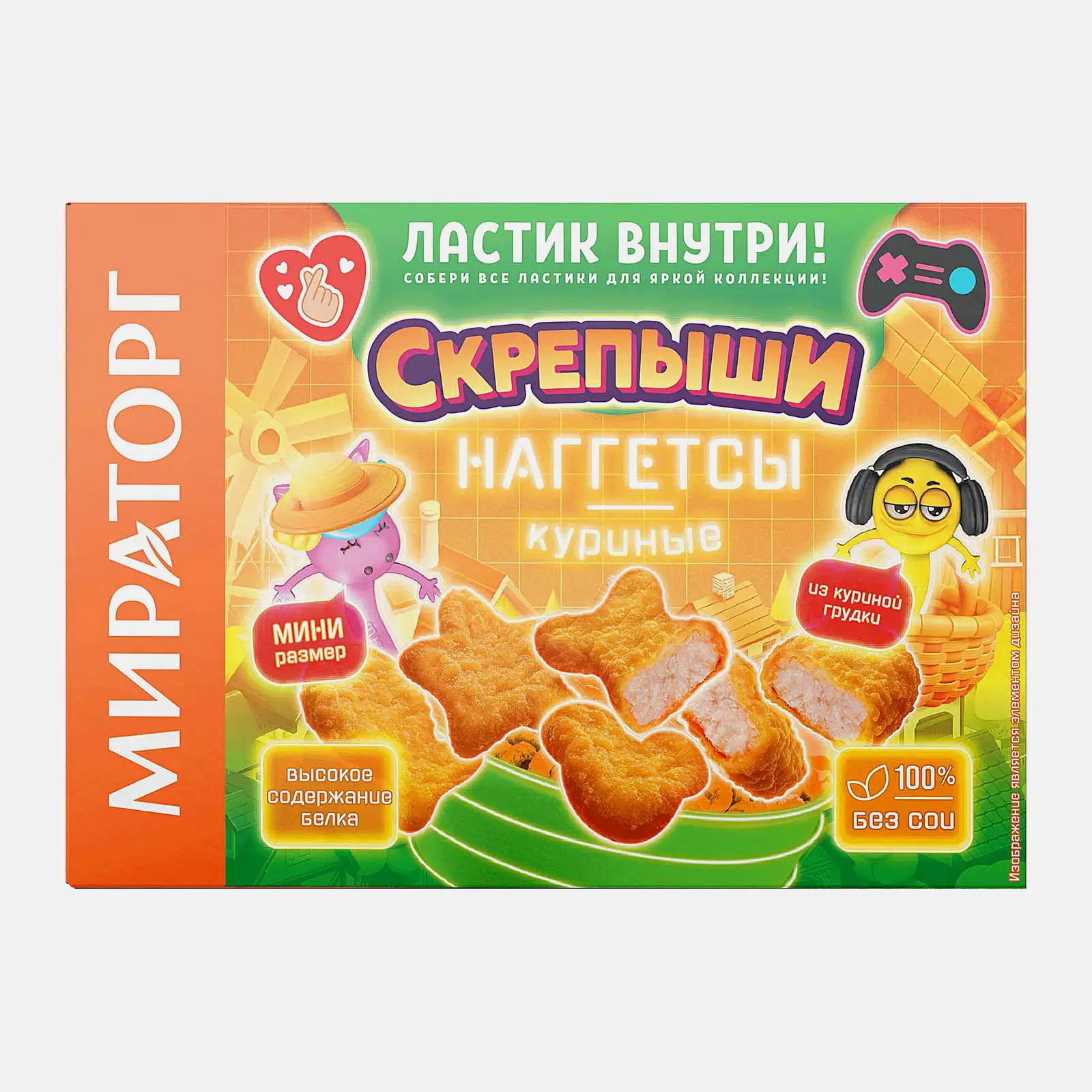 Изображение товара Мини куриные наггетсы Скрепыши 250г сухари панировочные замороженные