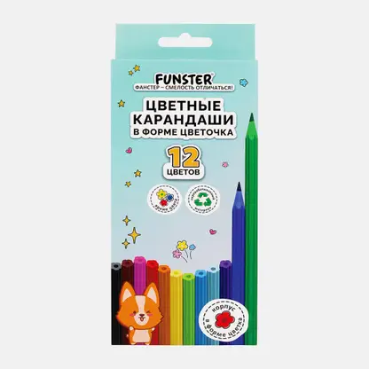 Цветные карандаши Забавные цвета Funster 12шт
