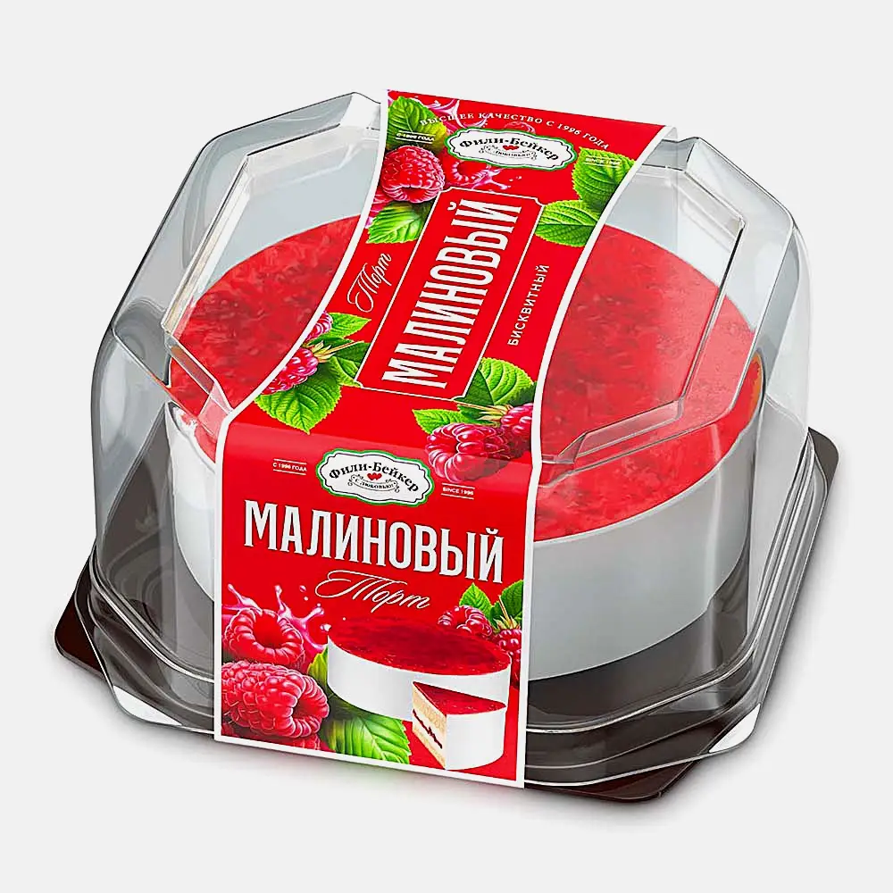 Изображение товара Малиновый бисквитный торт Фили-Бейкер 530 г свежий и вкусный