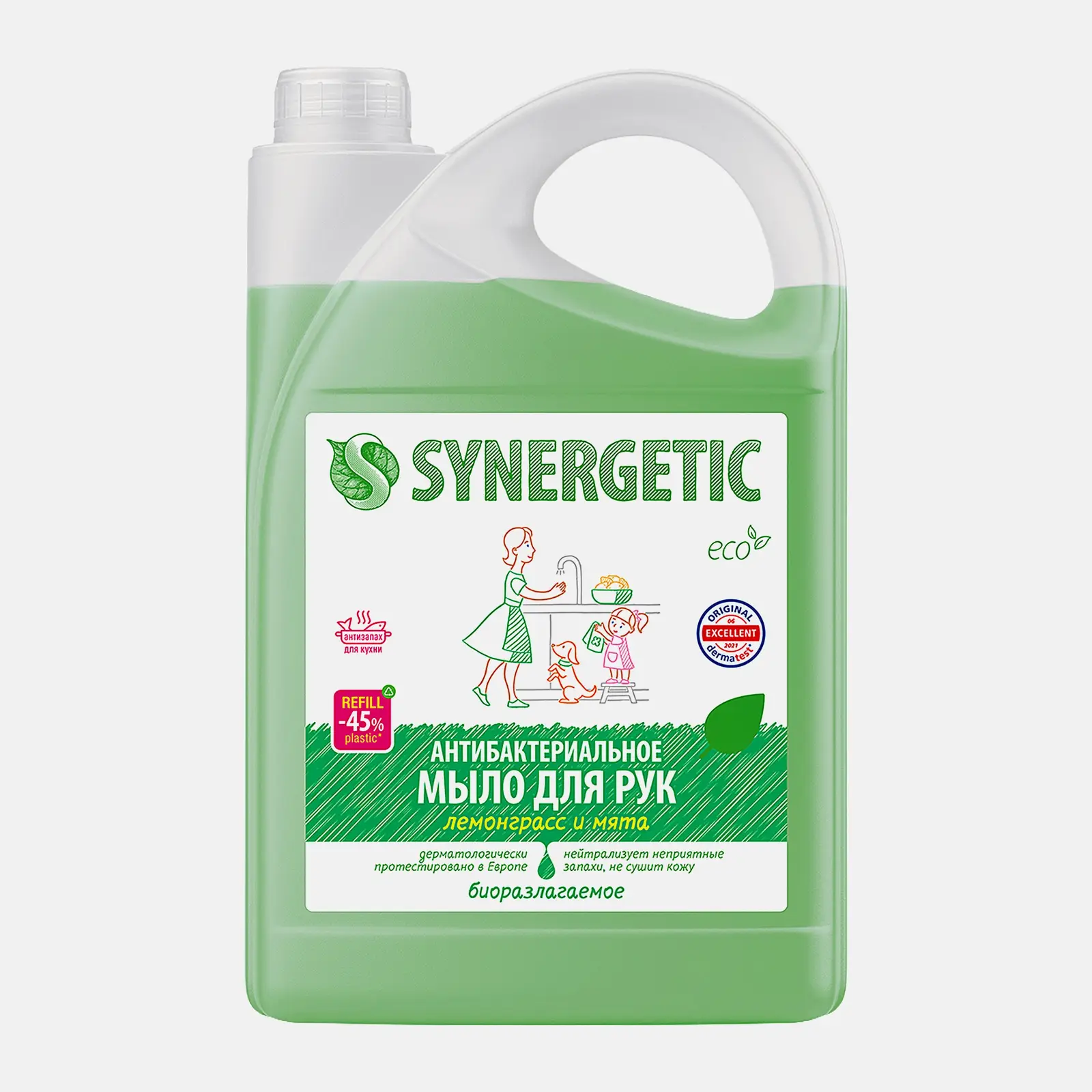 Мыло Synergetic жидкое антибактериальное лемонграсс и мята 3.5л Мыло Synergetic жидкое антибактериальное лемонграсс и мята 3.5л
