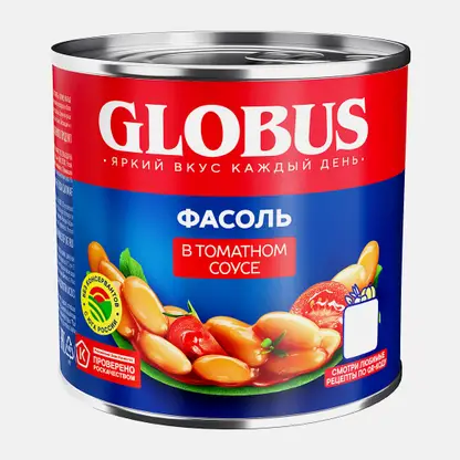 Фасоль Globus белая в томатном соусе 400г