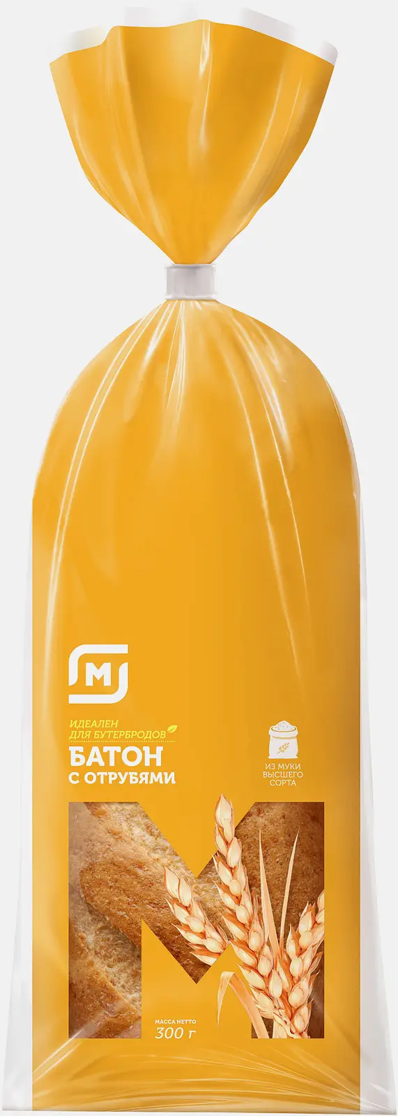Изображение товара Батон пшеничный с отрубями нарезанный Магнит 300г