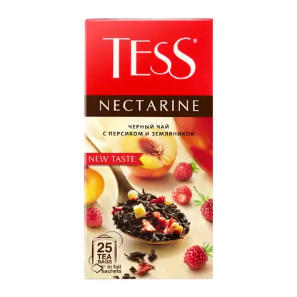 Изображение товара Черный чай с персиком и земляникой Tess Nectarine 25 пакетов по 37.5г