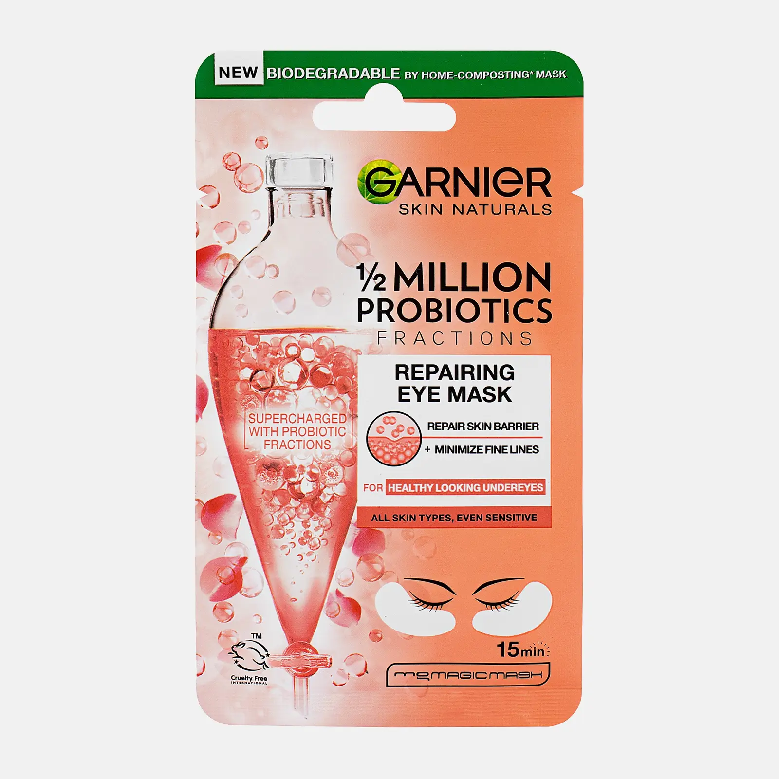 Патчи для глаз Garnier Skin Naturals тканевые восстанавливающие с пробиотиками 6г - фото 2