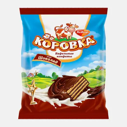 Конфеты Рот фронт Коровка вафельные вкус шоколад 250г