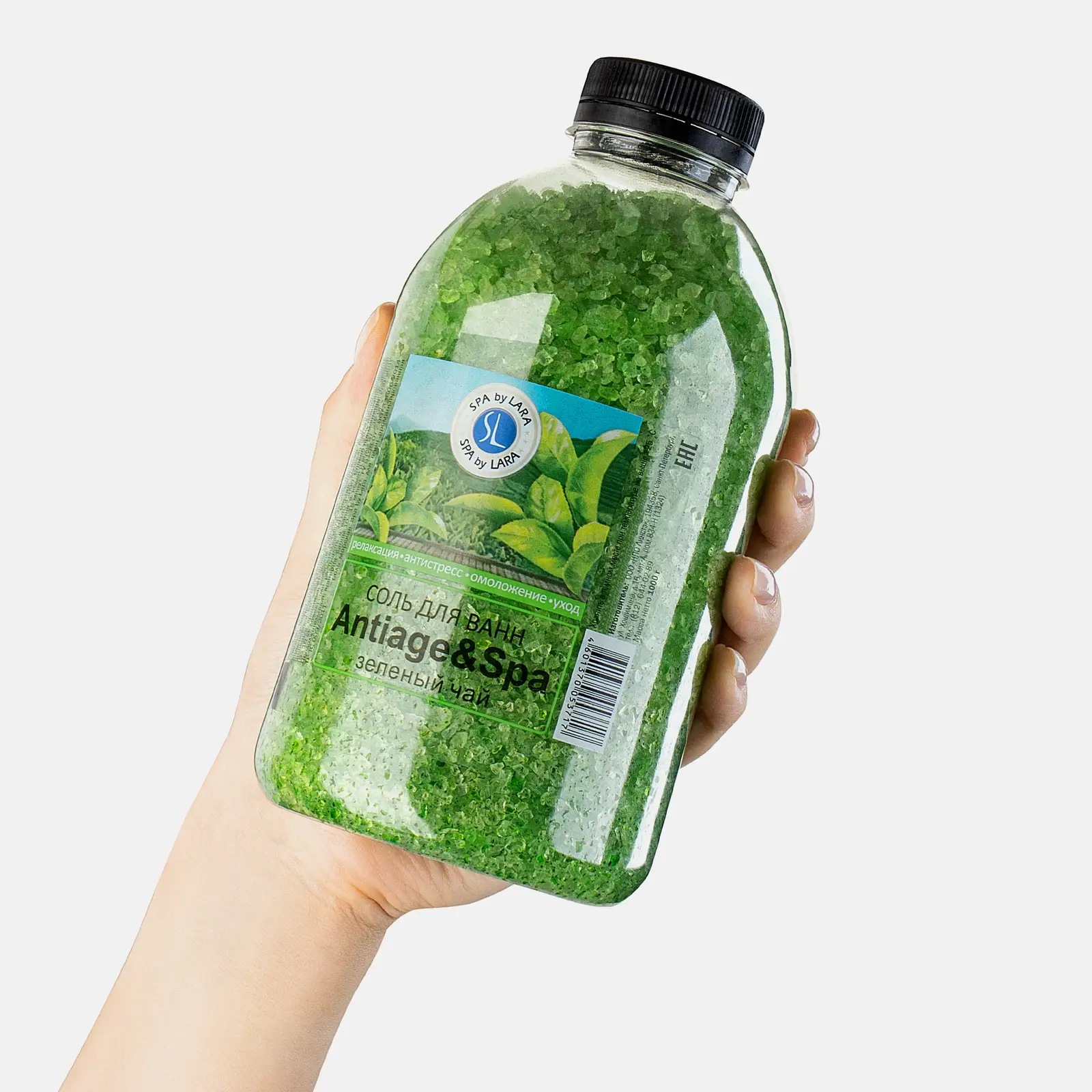 Соль Spa By Lara для ванн Тайский цвет зеленый чай 1кг в ассортименте