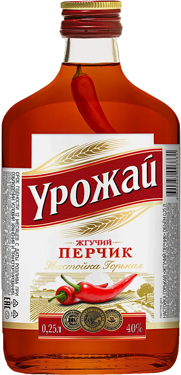 Изображение товара Настойка Жгучий Перчик горькая 40% 250мл натуральный острый напиток
