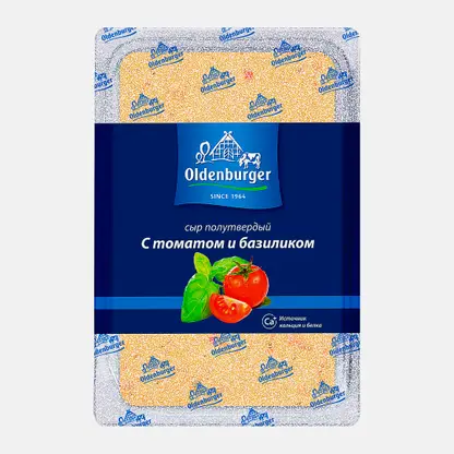 Сыр Oldenburger с томатом и базиликом нарезка 45% 125г