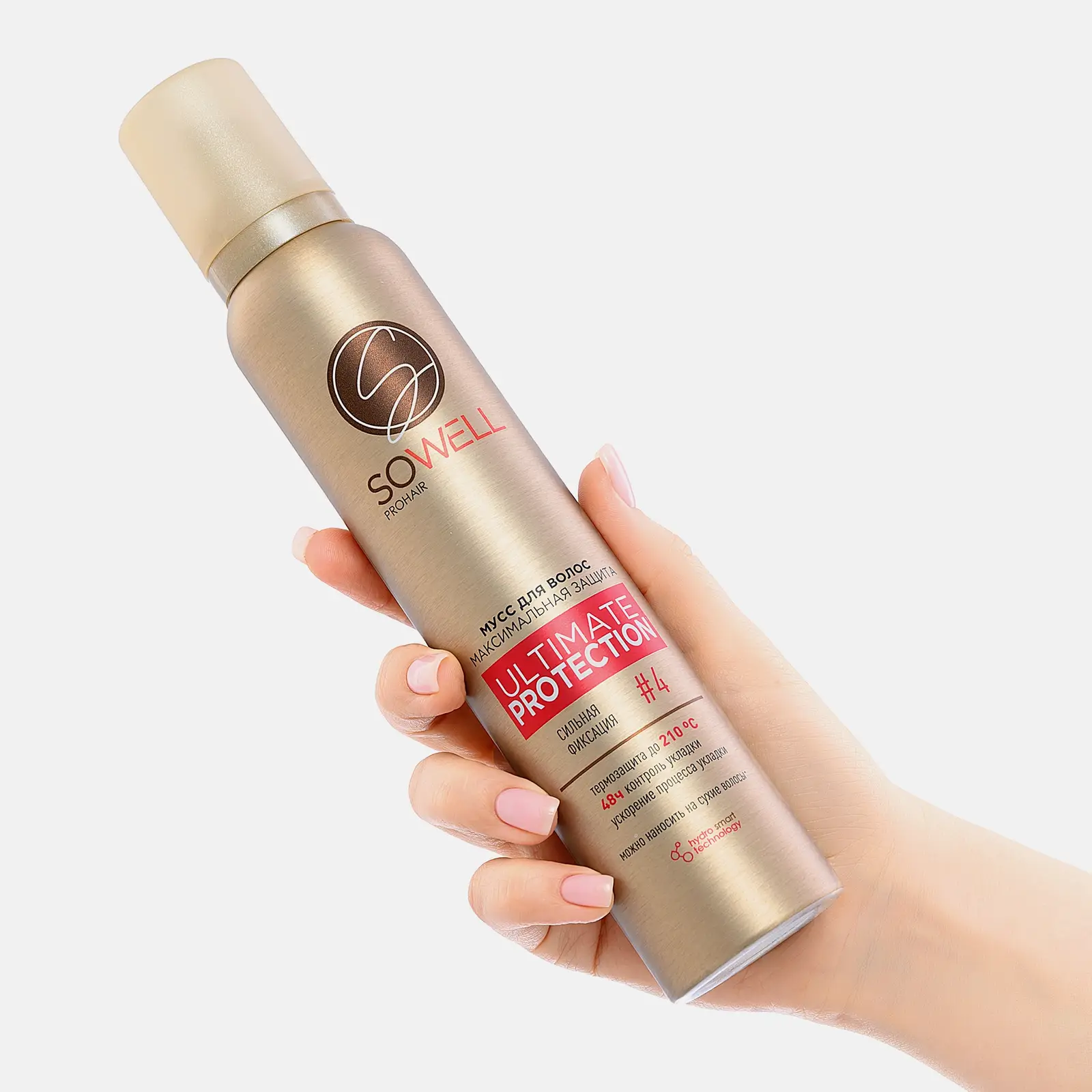 Мусс для укладки волос сильная фиксация Sowell Ultimate Protection 200мл