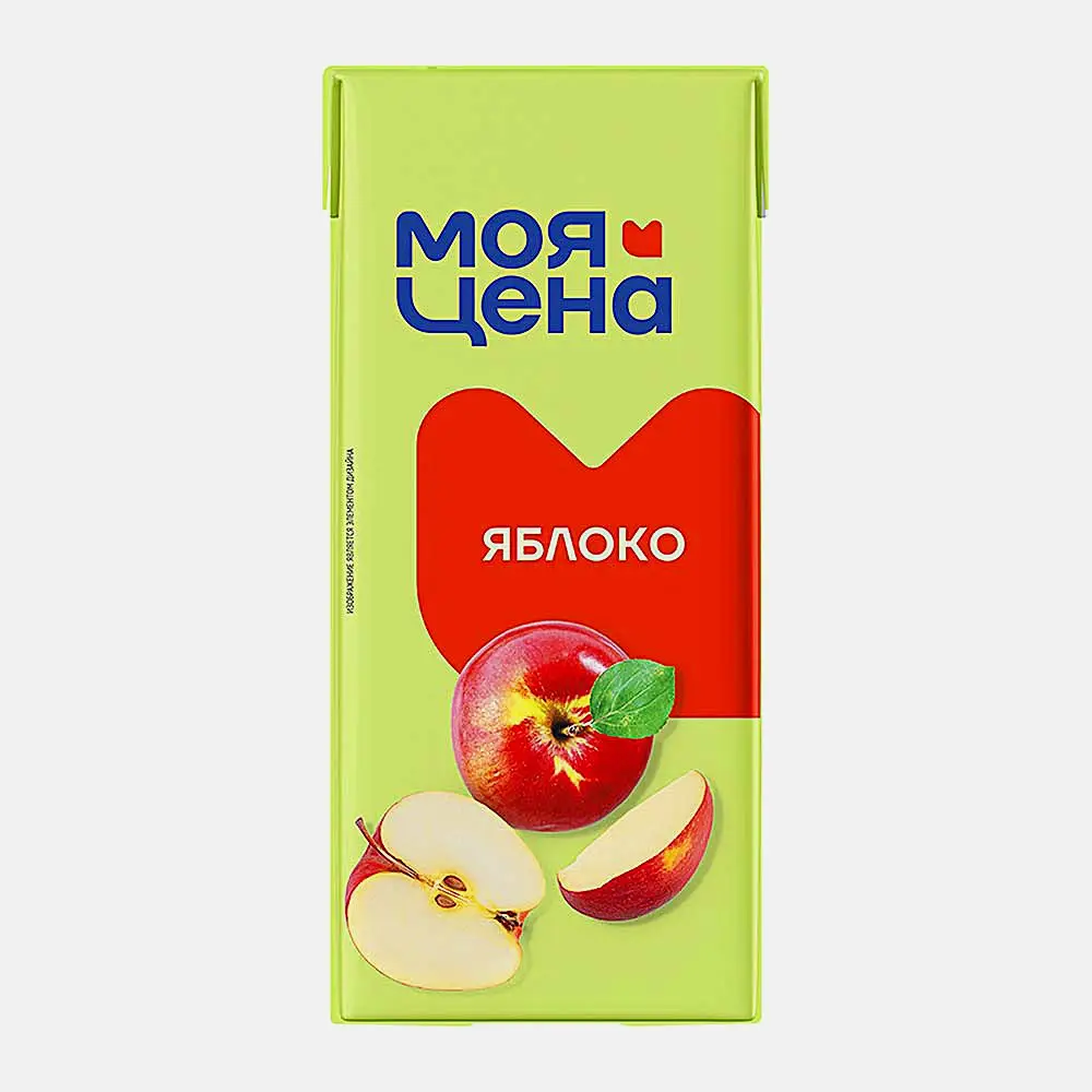 Изображение товара Яблочный сок Моя цена Яблоко 950 мл - прозрачный кисло-сладкий напиток для всей семьи