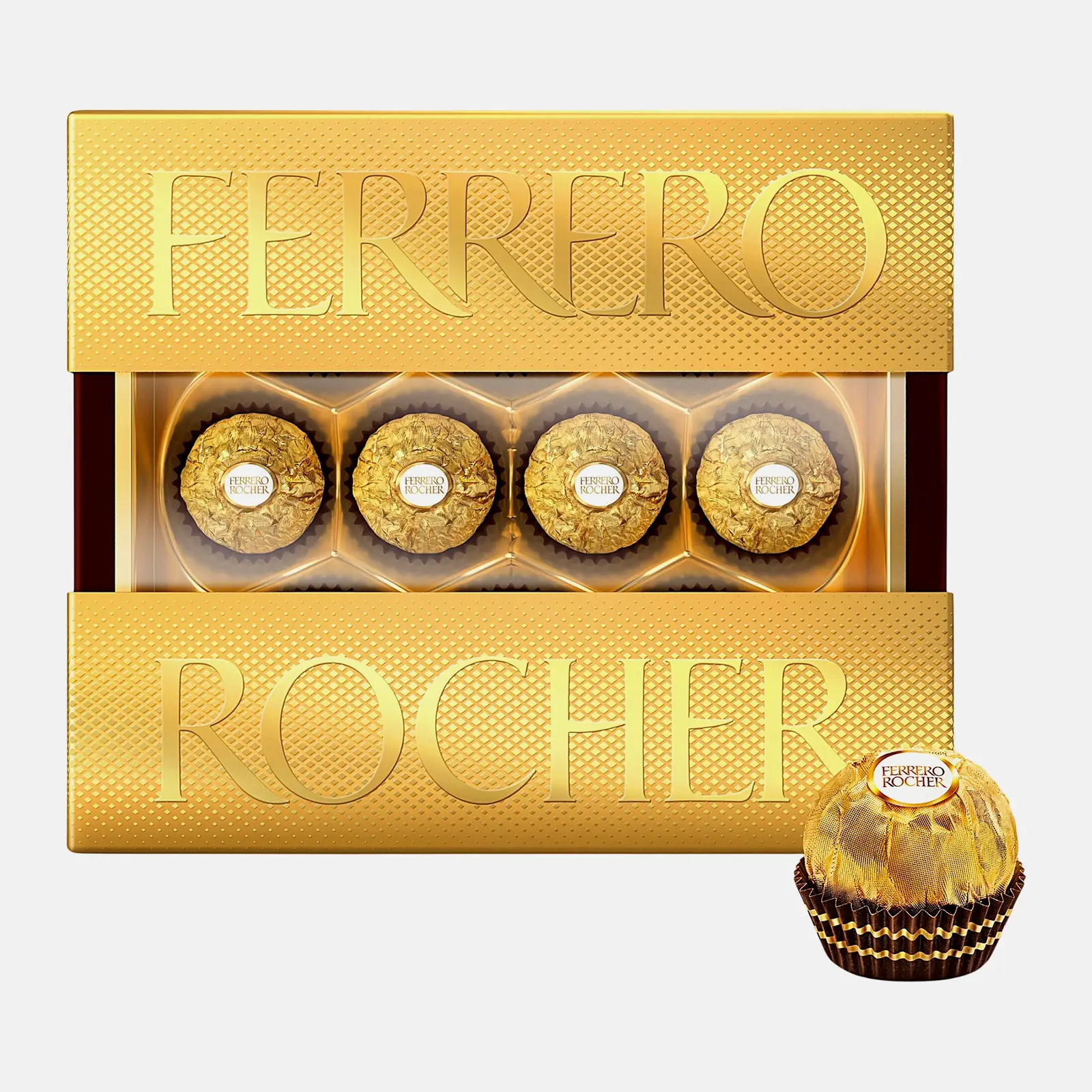 Конфеты Ferrero Rocher из молочного шоколада с начинкой из крема и лесного ореха 125г