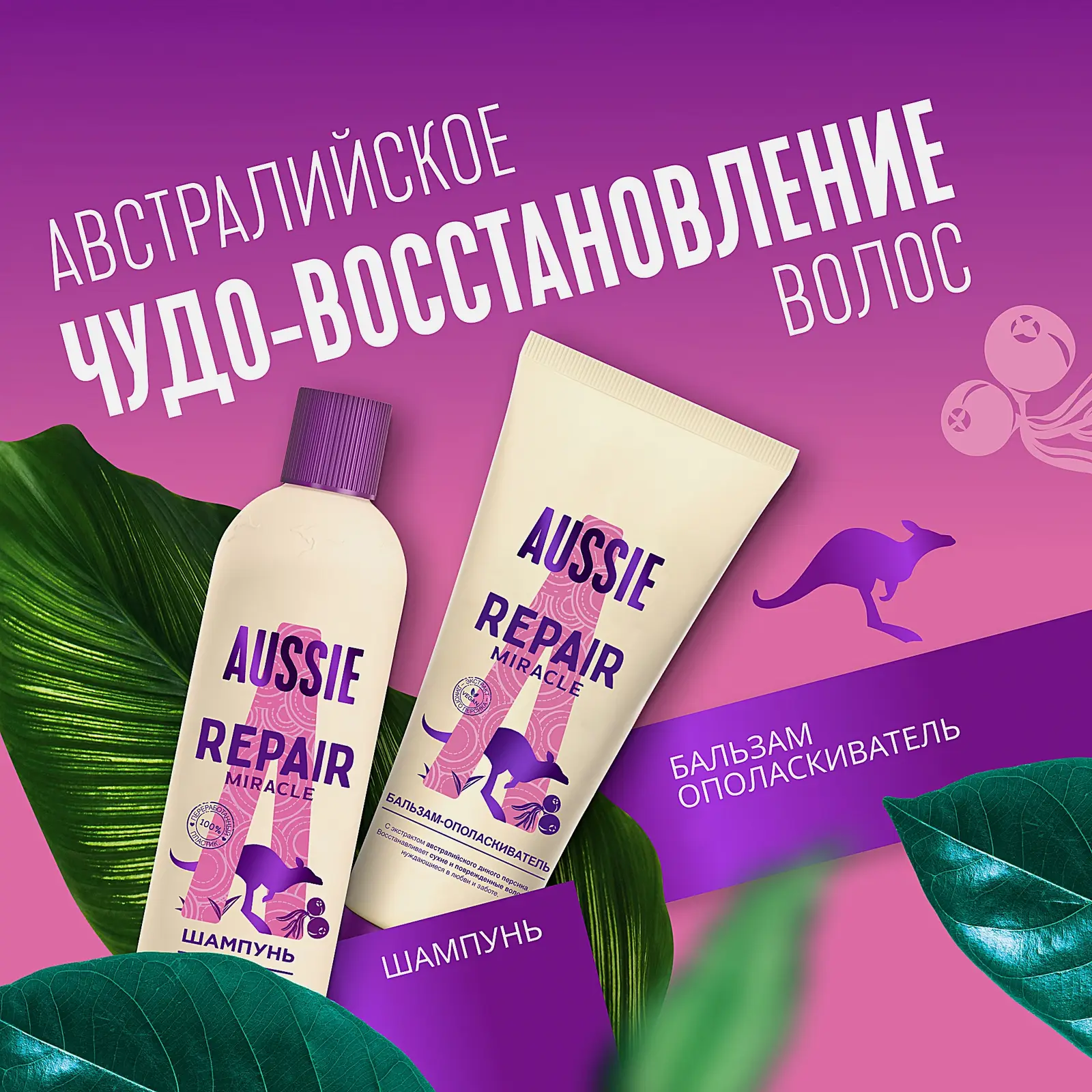 Подарочный набор для волос Repair Miracle Aussie Шампунь 300мл + Бальзам-ополаскиватель 200мл - фото 4