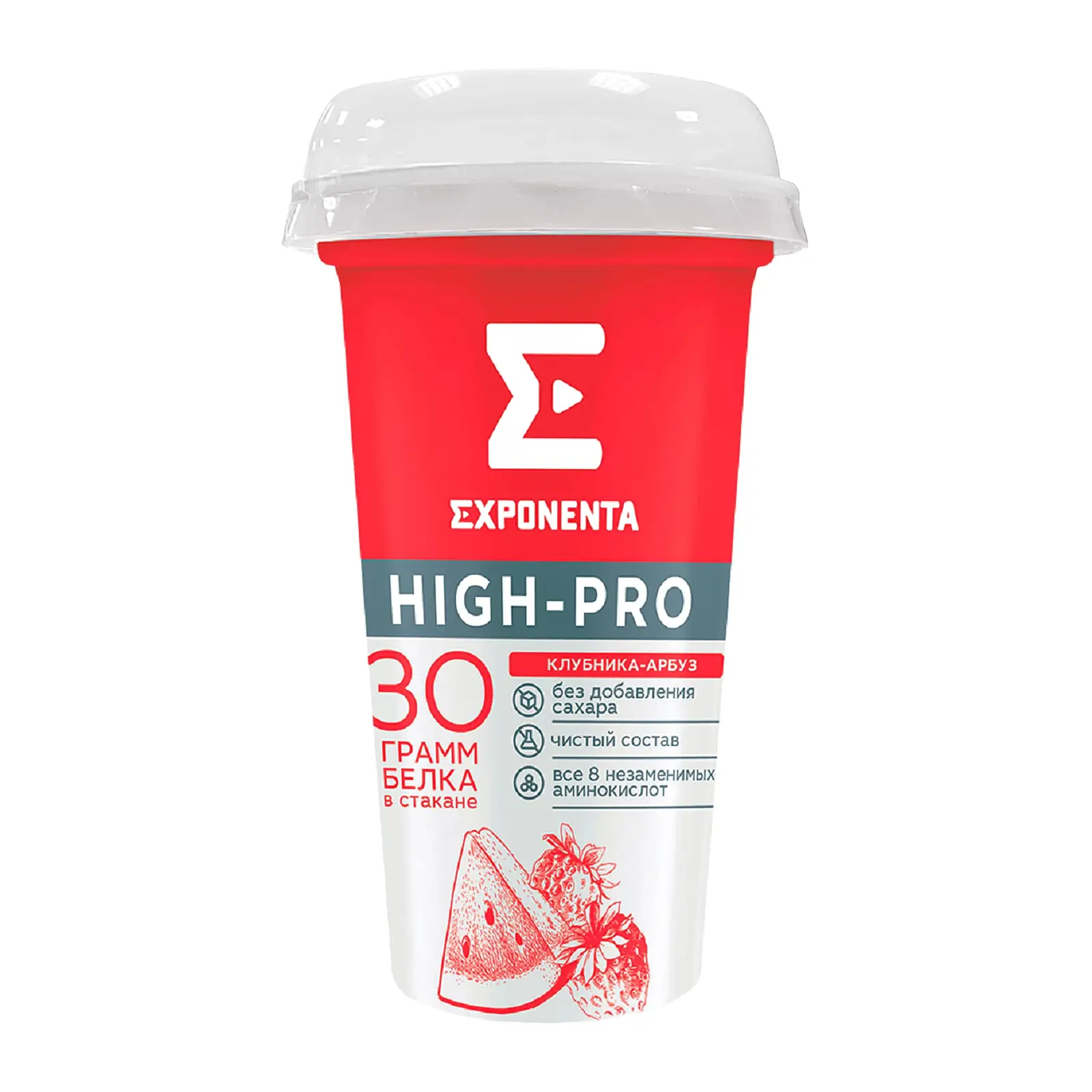 Изображение товара Кисломолочный напиток Exponenta High-Pro обезжиренный клубника арбуз 250г