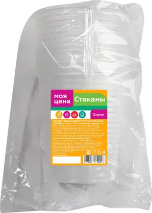 Изображение товара Стакан Моя цена одноразовый 500мл 12шт