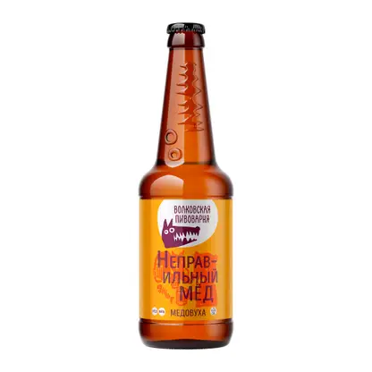 Медовуха Волковская пивоварня Неправильный мед пастеризованная 4% 450мл