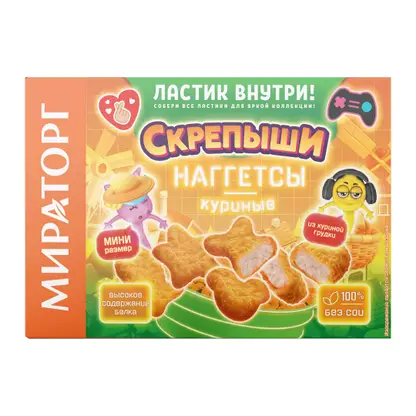Изображение товара Мини куриные наггетсы Скрепыши 250г сухари панировочные замороженные