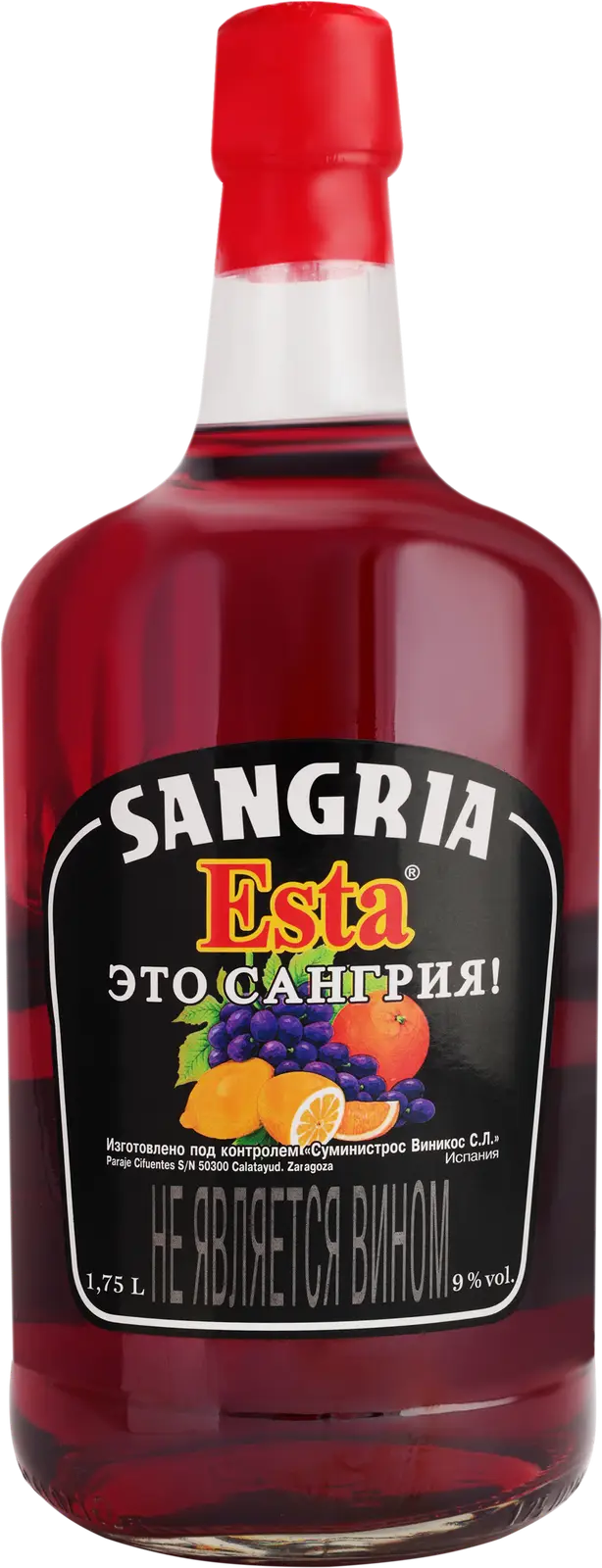 Плодовый алкогольный напиток Esta Sangria красный сладкий 9% 1.75л — в  каталоге на сайте сети Магнит | Краснодар