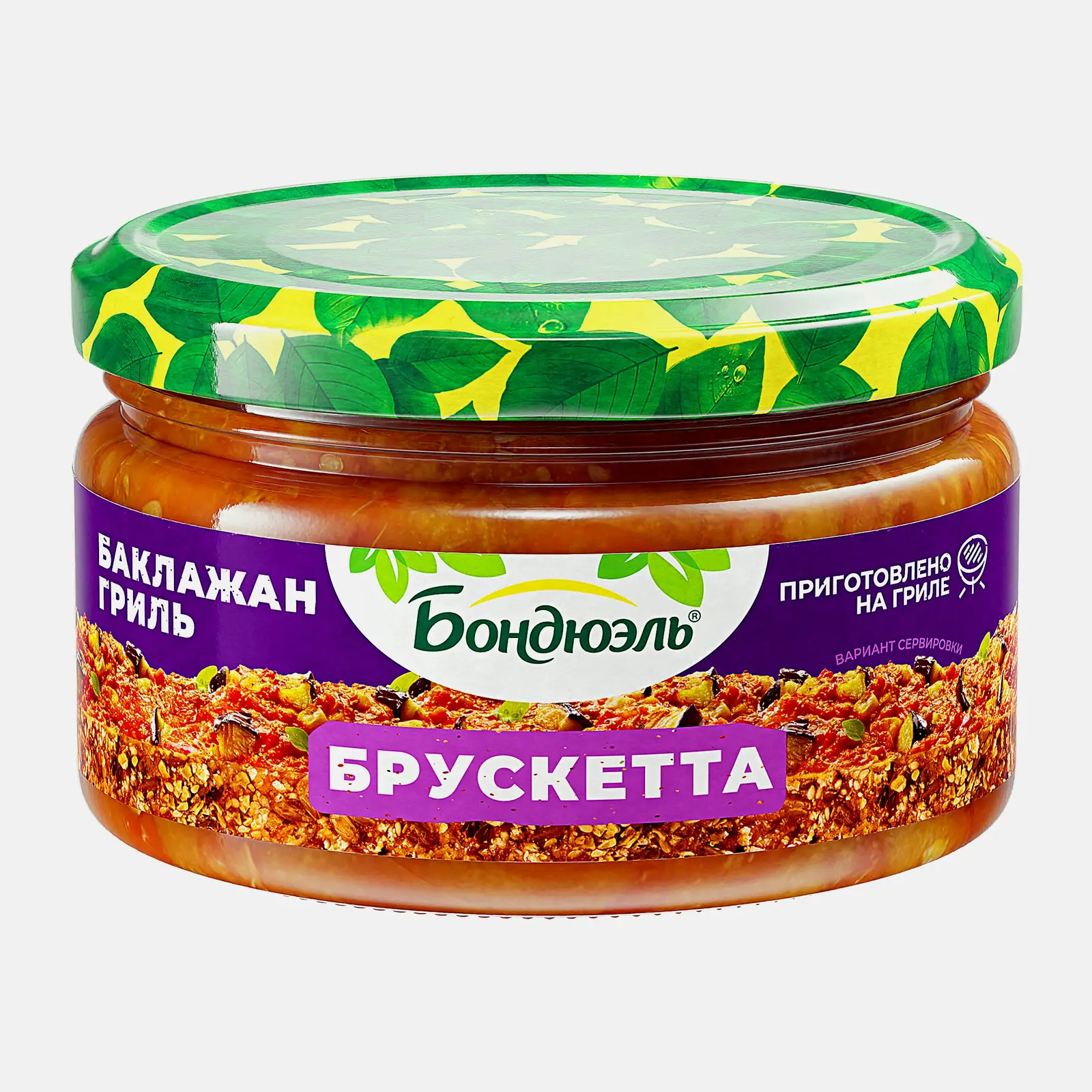 Изображение товара Брускетта Бондюэль Баклажан гриль 220г - вкусная закуска с овощами