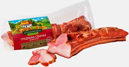 Грудинка свиная Агрокомплекс варено-копченая весовая