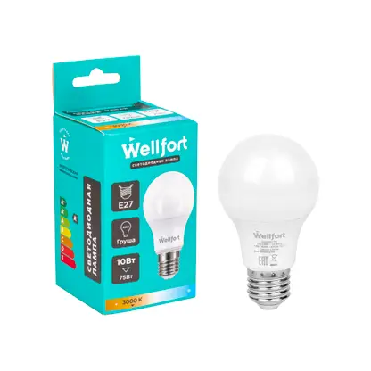 Изображение товара Лампа светодиодная Wellfort груша 10 Вт с цоколем Е27 тёплый свет
