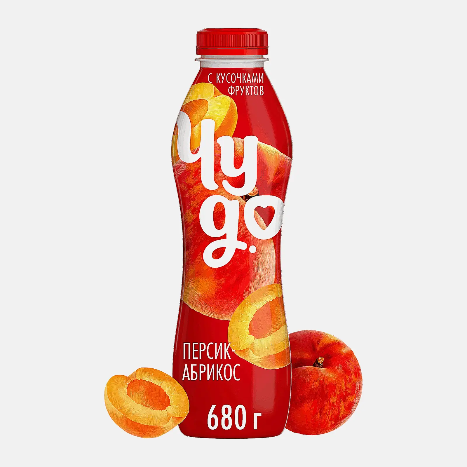 Изображение товара Йогурт Чудо персик абрикос 1. 9% 680г - натуральный кисломолочный напиток