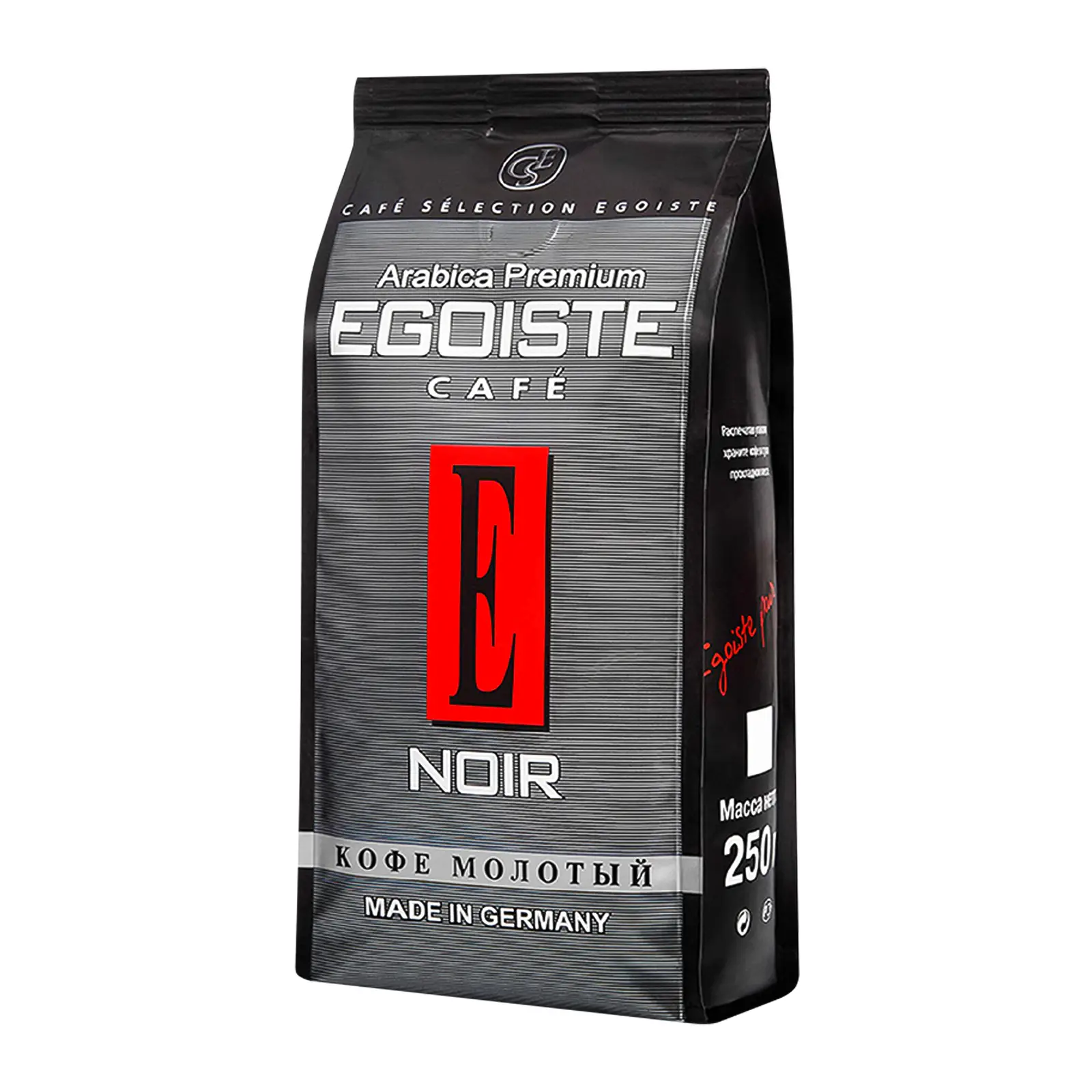 Изображение товара Кофе молотый Egoiste Noir 250 г - арабика средней обжарки для насыщенного вкуса