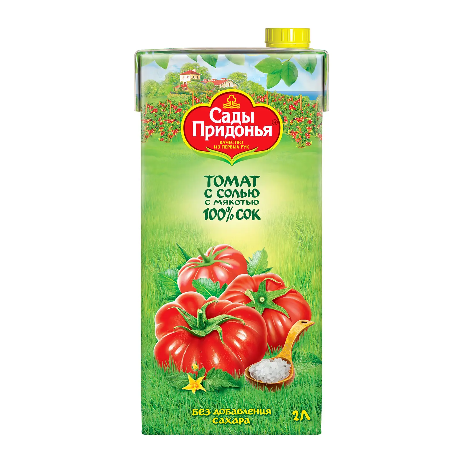 Изображение товара Сок Сады Придонья томатный с солью 2л - 100% натуральный напиток