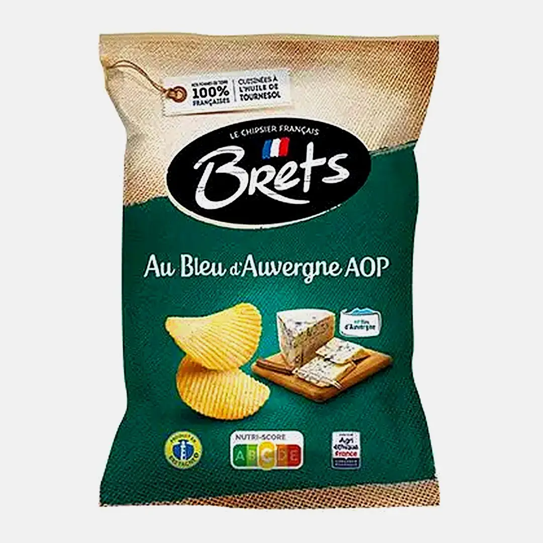Чипсы со вкусом сыра Блё Довернь Brets 125г Чипсы со вкусом сыра Блё Довернь Brets 125г