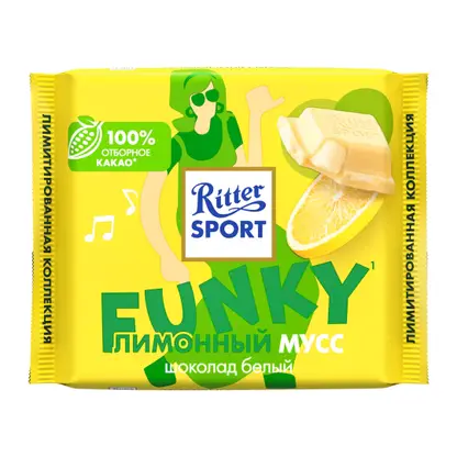 Изображение товара Шоколад белый с лимонной начинкой Ritter Sport 100г