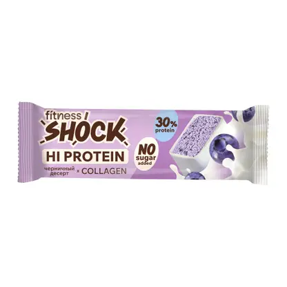 Изображение товара Протеиновый батончик со вкусом Черничный десерт Fitnesshock 40г