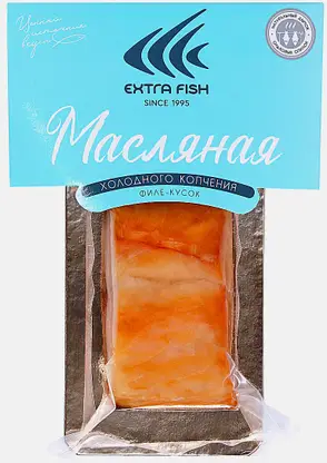 Масляная Extra Fish холодного копчения кусок с кожей200г