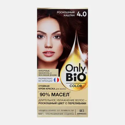 Краска для волос Only Bio Color т4.0 Роскошный каштан 115мл