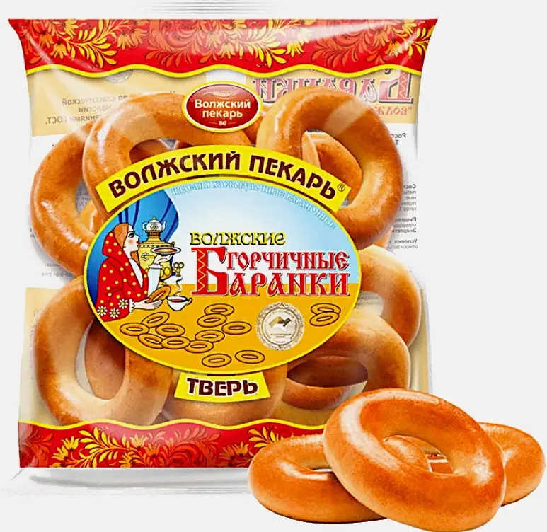 Изображение товара Баранки Волжский пекарь горчичные 350г вкусные хрустящие хлебобулочные изделия