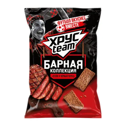 Изображение товара Хрустим Барные сухарики со вкусом стейк и перец 70г