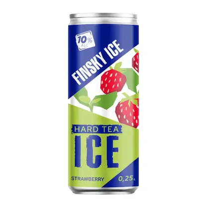 Алкогольный напиток негазированный со вкусом зелёный чай с клубникой Finsky Ice 10% 250мл