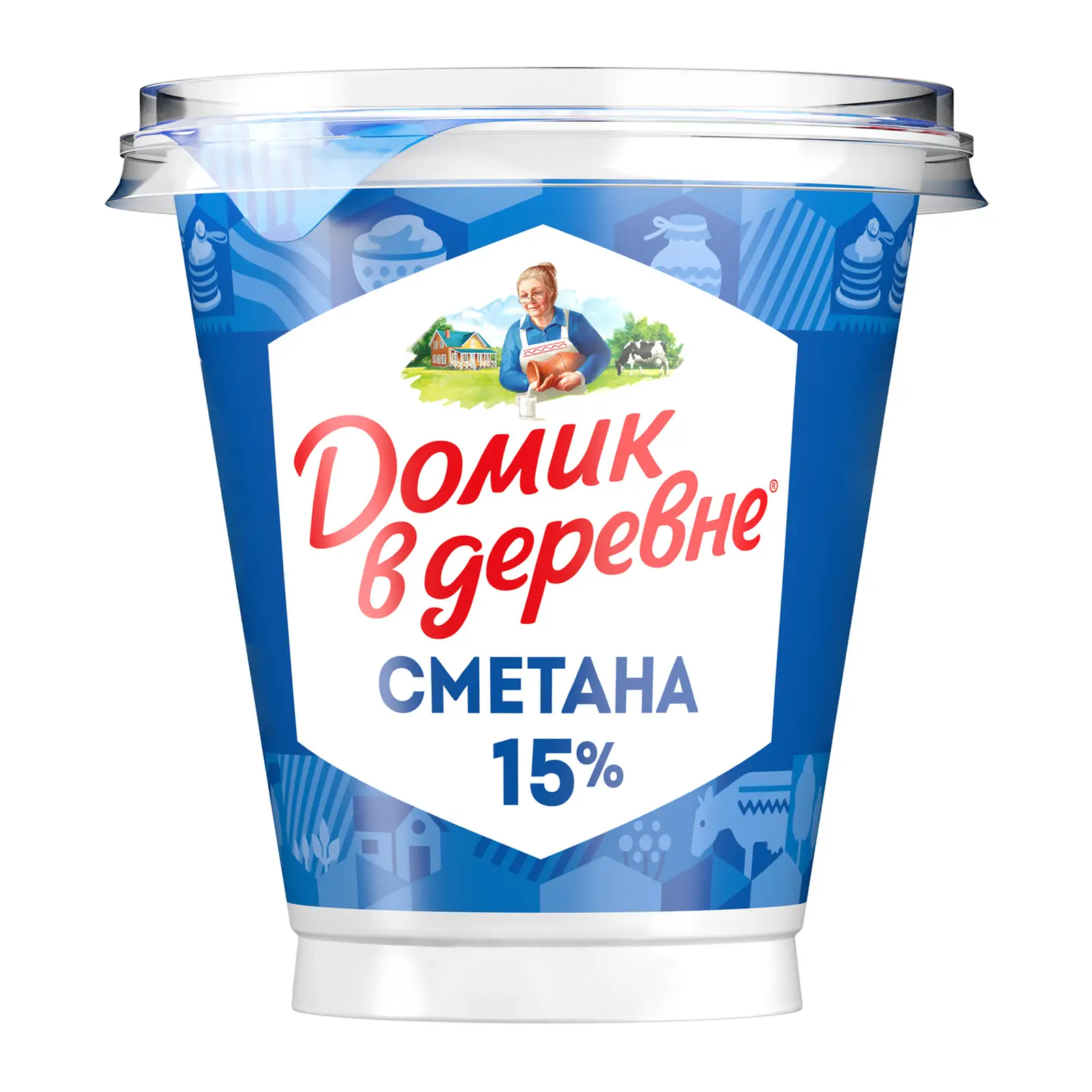 Изображение товара Сметана Домик в деревне 15% 300г натуральный продукт