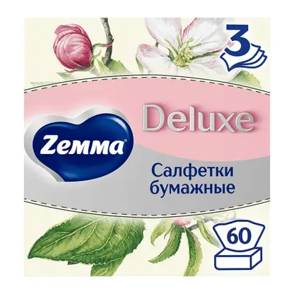 Изображение товара Салфетки бумажные в коробке Zewa Deluxe Арома Коллекция 3 слоя 60шт в ассортименте Изображение товара Салфетки бумажные в коробке Zewa Deluxe Арома Коллекция 3 слоя 60шт в ассортименте
