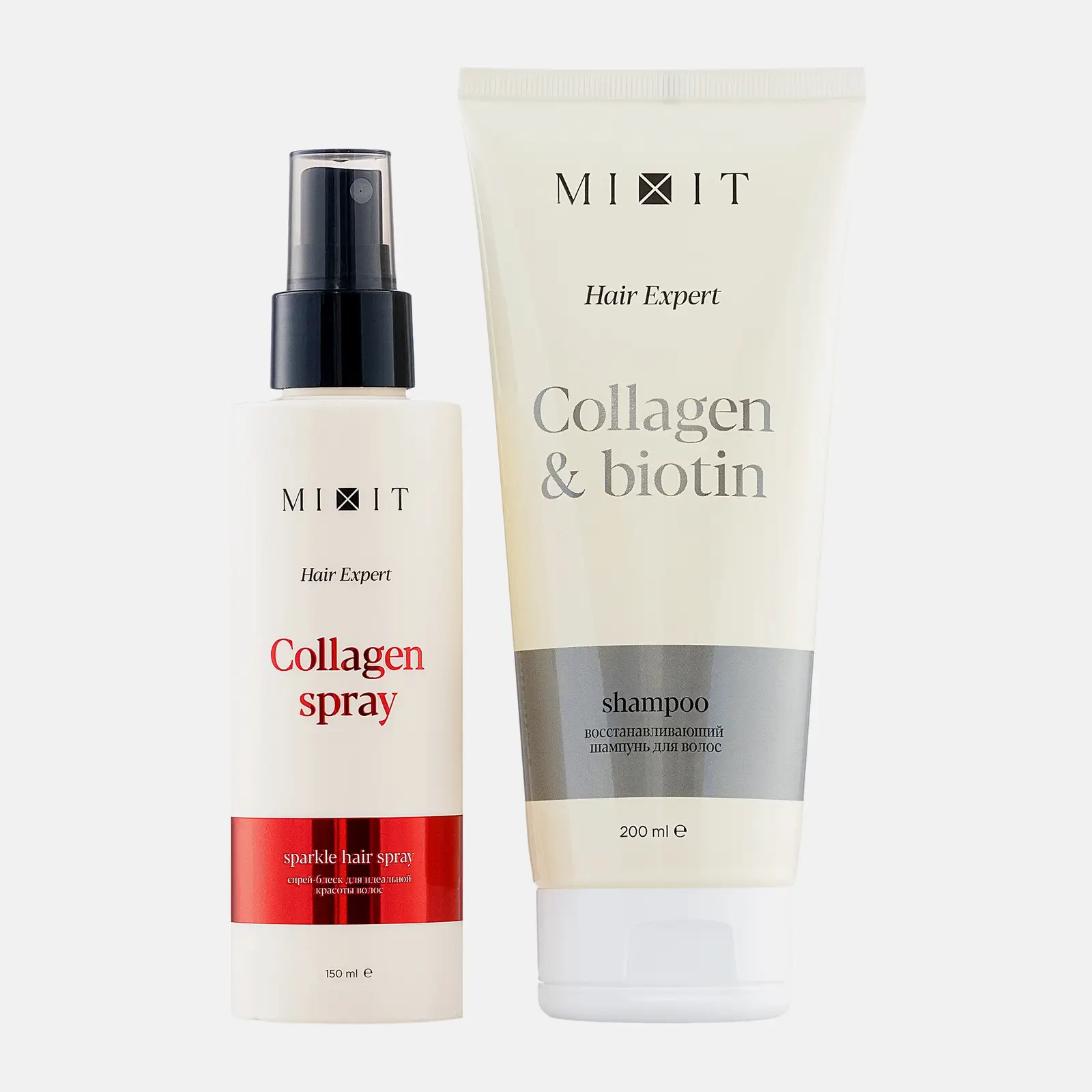 Подарочный набор Hair Expert Collagen Mixit Шампунь для волос 200мл + Спрей для волос 150мл в ассортименте - фото 4