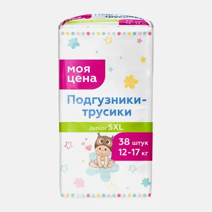 Подгузники-трусики Моя цена XL для детей 12-17кг 38шт