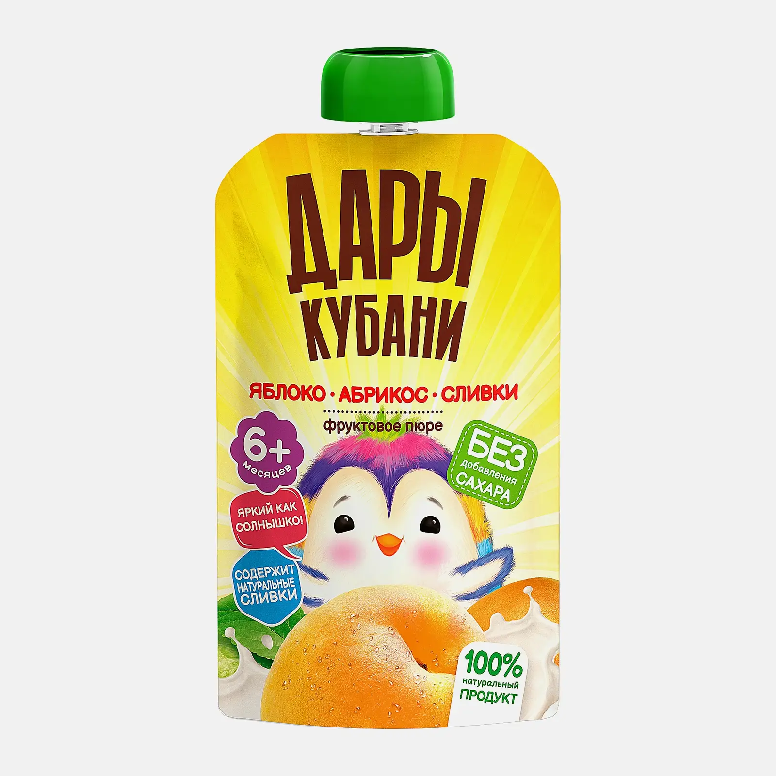 Пюре Дары Кубани яблоко-абрикос-сливки с 6 месяцев 90г