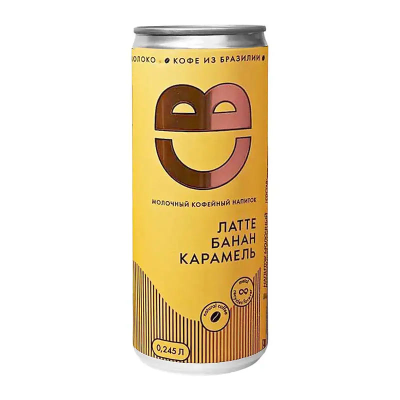 Изображение товара Напиток молочный кофейный Coolbrew Латте банан-карамель 2.7% 245мл