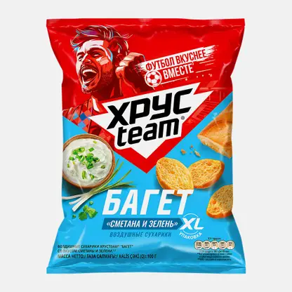 Сухарики Хрусteam Багет Сметана и зелень 100г