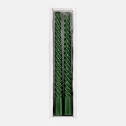 Свеча столовая витая виридиан 25.5см Candwax 2шт