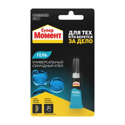 Изображение товара Клей секундный Момент Супер гель 3г для различных материалов