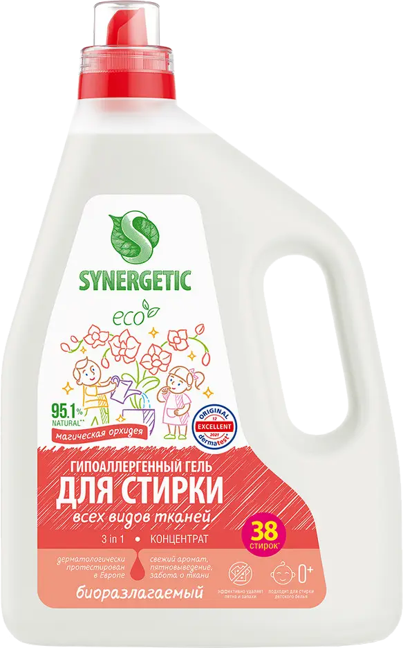 Гель для стирки Synergetic 3in1 Магическая орхидея 2.28л