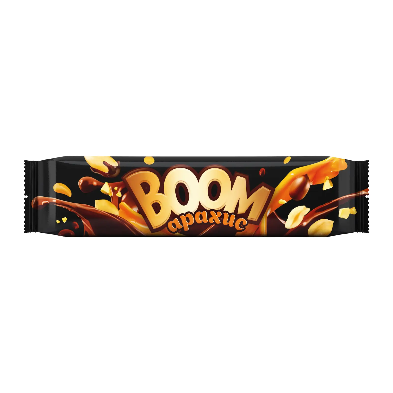 Батончик глазированный карамель и арахис Boom 50г