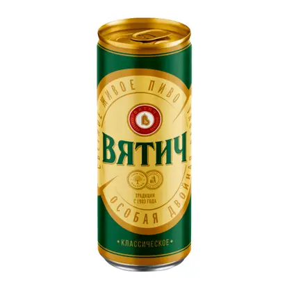 Пиво Вятич Классическое светлое фильтрованное непастеризованное 4.9% 450мл
