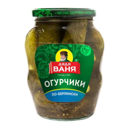 Изображение товара Огурчики Дядя Ваня По-берлински маринованные 680г хрустящие