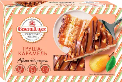 Изображение товара Торт Груша-карамель Венский цех 420г